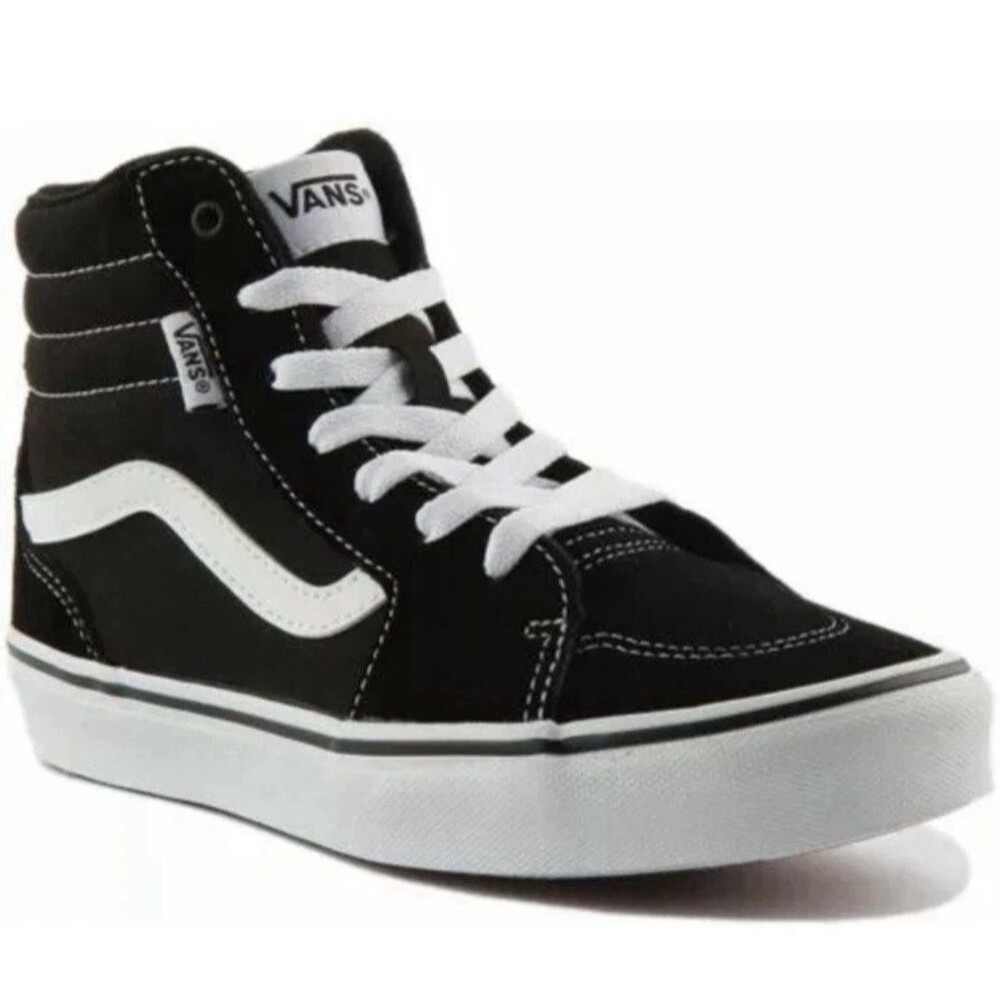 VANS Filmore Hi Teens High Top Suede Shoes Black White Size US 6 - Picture 6 of 11